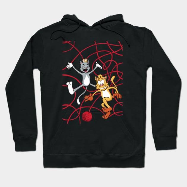 Cats At Play Hoodie by Hazzum